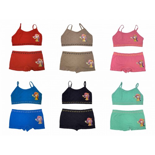 Paquete 6 Coordinados  Niña Con Divertidos Diseños Set Boxer y Top Oh My Girl Años Pack Incluye 6 Dif Colores