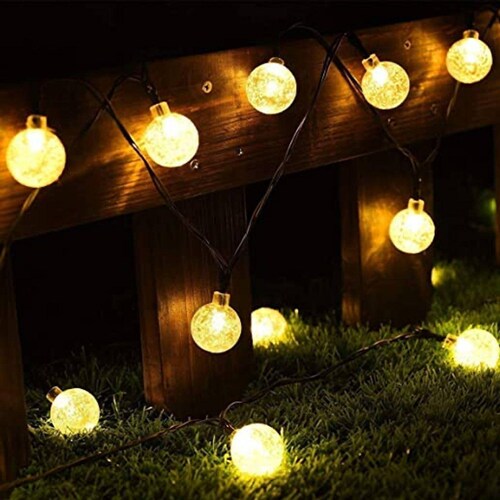 Serie de 30 Y 50 Luces Led Solares Para Exteriores Amarillo 30 Focos Led luz Cálida (4.25 mts)
