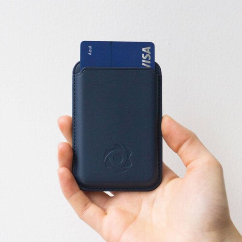 Cartera Tarjetero Magnético Para Celulares Compatibles Con Magsafe y Accesorios Inalámbricos Azul