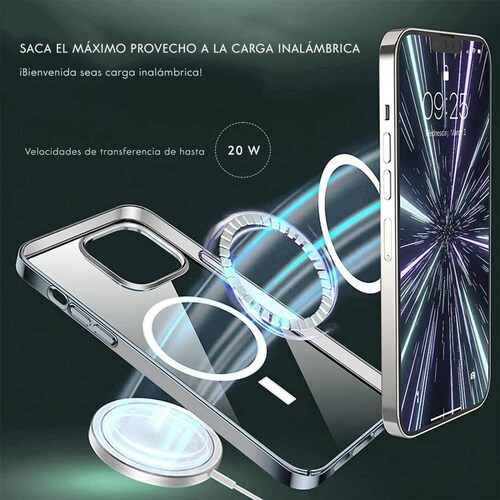 Funda Magnética Life Connekt Para iPhone 11 Pro / 11 Pro Max / 12 Mini / 12 Pro / 12 Pro Max / 13 Pr 13 Pro Max Plateado