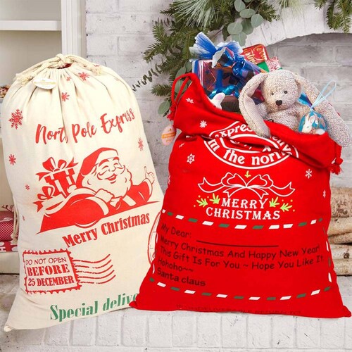 Bolsas de regalo de Navidad con cordón, bolsas de regalo de Navidad reutilizables Vino