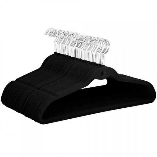 Ganchos de Terciopelo para Ropa 50 Unidades Apilables