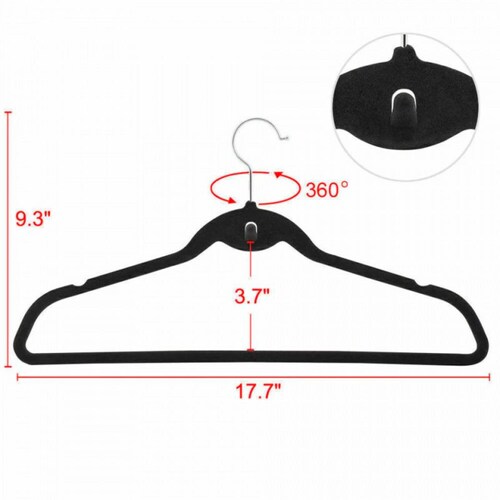 Ganchos de Terciopelo para Ropa 50 Unidades Apilables