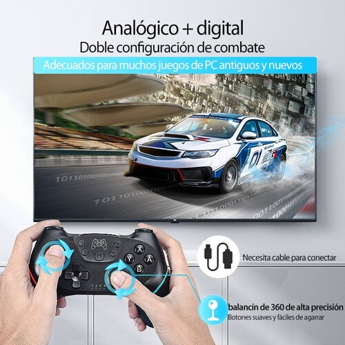 Control Brandtrendy Pro para Nintendo Switch PC Joystick Remoto Bluetooth Rojo Azul