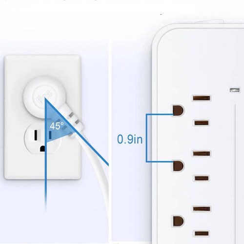 Multicontactos con 8 salidas AC 3USB y 1 USB Tipo C maxima Seguridad y Rendimiento