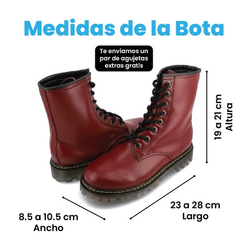 Bota Estilo Rock Vino para Mujer Botas Chunky