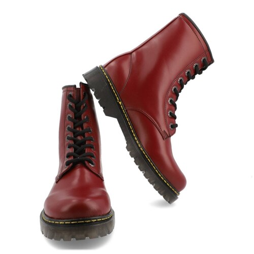 Bota Estilo Rock Vino para Mujer Botas Chunky