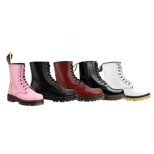 Bota Estilo Rock Vino para Mujer Botas Chunky