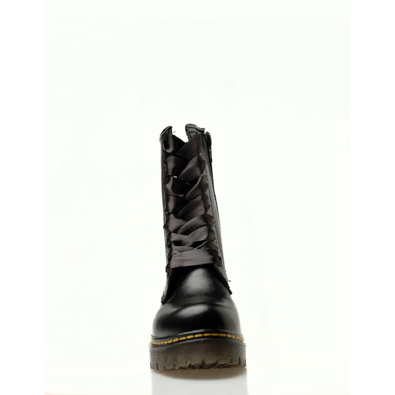 Botas Rockeras Mujer Piel Negra Combat Bota Urbana