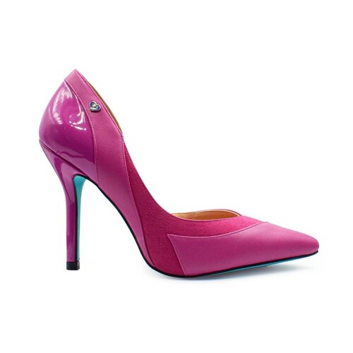 Zapatilla Stiletto Fiusha Combinación Piel y Charol PIKIKI 