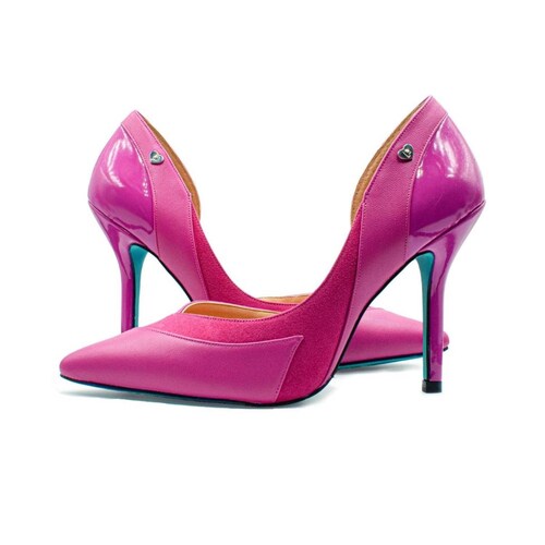 Zapatilla Stiletto Fiusha Combinación Piel y Charol PIKIKI 