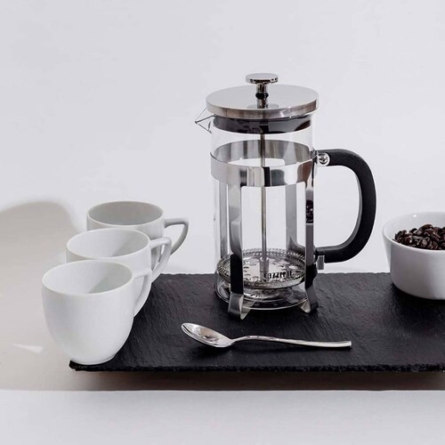 Cazzenie Prensa Francesa de Vidrio de 350 ml para Preparar Café o Té Cafetera Francesa Bristol (1 Taza)