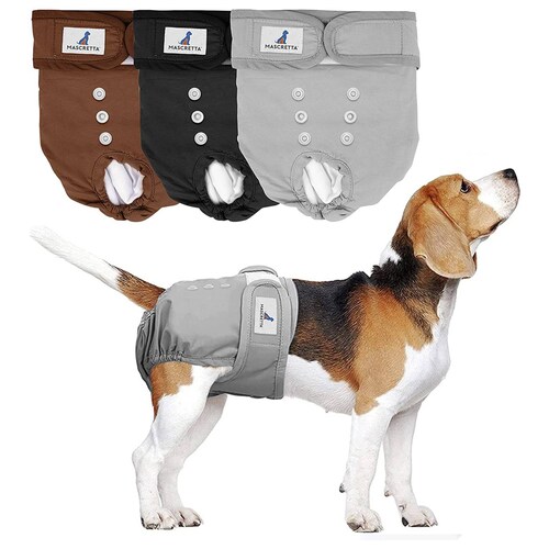 Set de 3 Pañales para Perro Hembra Super Absorbentes y Reusables