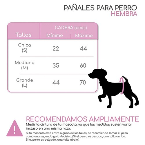 Set de 3 Pañales para Perro Hembra Super Absorbentes y Reusables