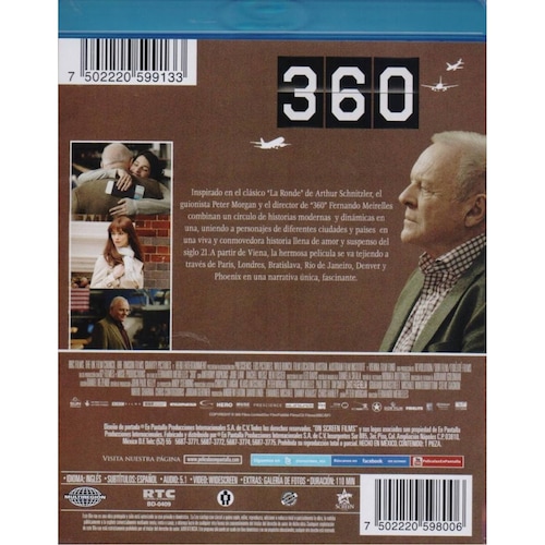 360 Fernando Meirelles Anthony Hopkins Pelicula Blu-ray