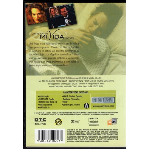 Lo Mejor De Mi Vida My Life 1993 Nicole Kidman Pelicula Dvd