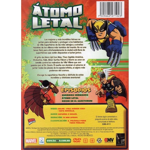 Super Heroes Squad Show Atomo Letal Serie Animada Dvd