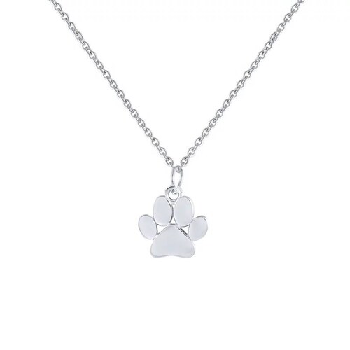 Collar ARETIZE Huella Perro de Plata de Ley 925    Plateado Mujer Unitalla + Caja de Regalo 
