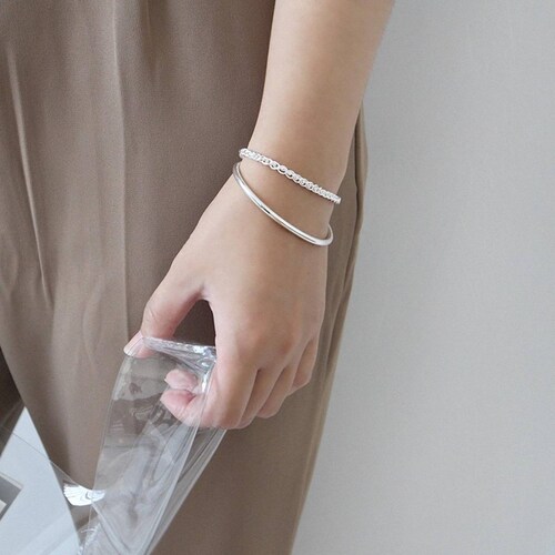 Pulsera de Plata 925 Rígida Brazalete Unitalla 