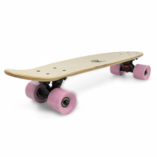 Patineta Tipo Penny Profesional Musa Madera Maple Llantas Rosa Trucks Negros