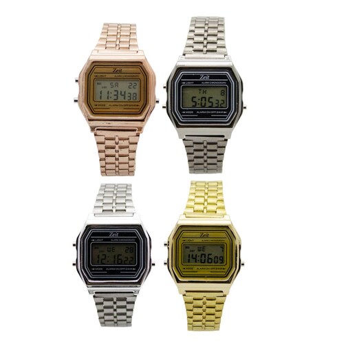 Reloj Digital Zeit Unisex Luz Alarma Cronómetro Oro Rosa 