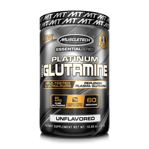 Glutamina Muscletech Platinum 100% Glutamine 300g 60 Serv. 
