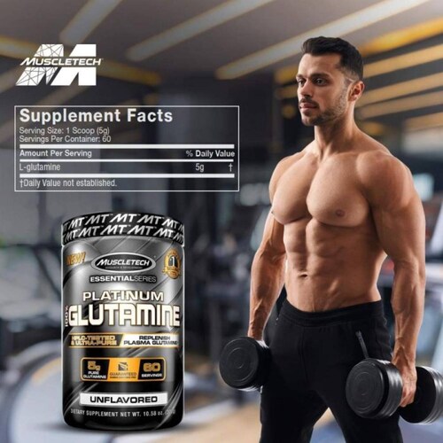Glutamina Muscletech Platinum 100% Glutamine 300g 60 Serv. 