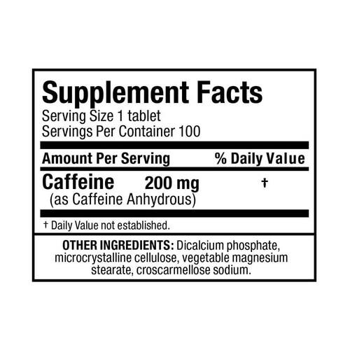 Cafeina AllMax Essentials Caffeine 200mg 100 tabs. 