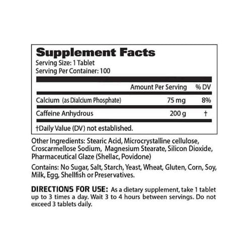 Cafeina Gat Sport Caffeine 100 Tabs. 