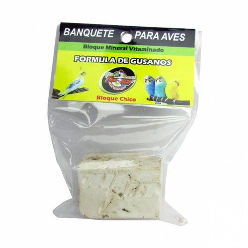 Alimento block aves gusanos bolsa zoomed 1 pieza.