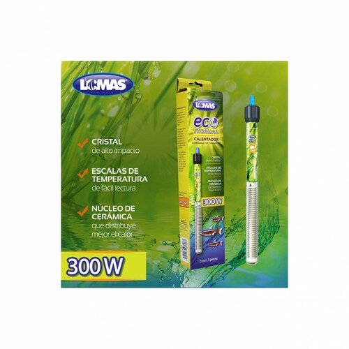 Calentador Sumergible Con Termostato Ecothermal 300 W Acuario Lomas