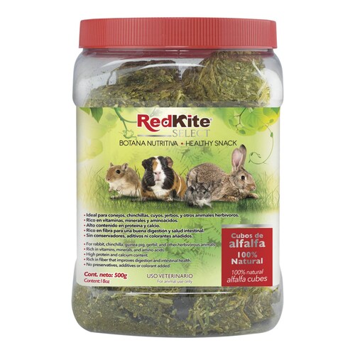 Cubos De Alfalfa conejos, chinchillas, cuyos, jerbos 500g 