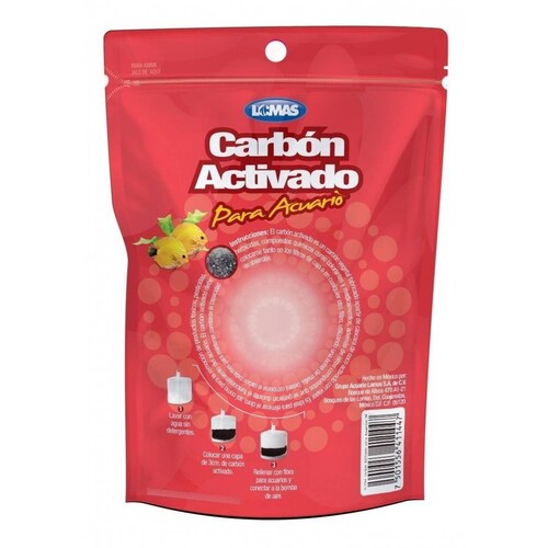 LOMAS bolsa Carbón Activado Para Acuario o peceras 100grs 