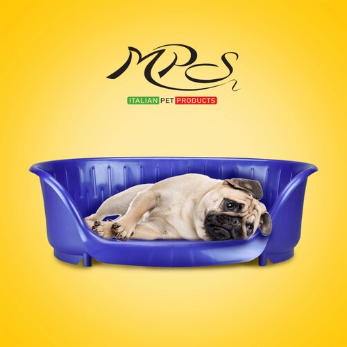 MPS Cama De Plástico Mediana Para Perro 66 Cm incontinencia Azul Mediano