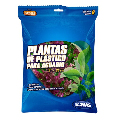 LOMAS planta artificial de 30 cms para acuarios - 6 plantas 