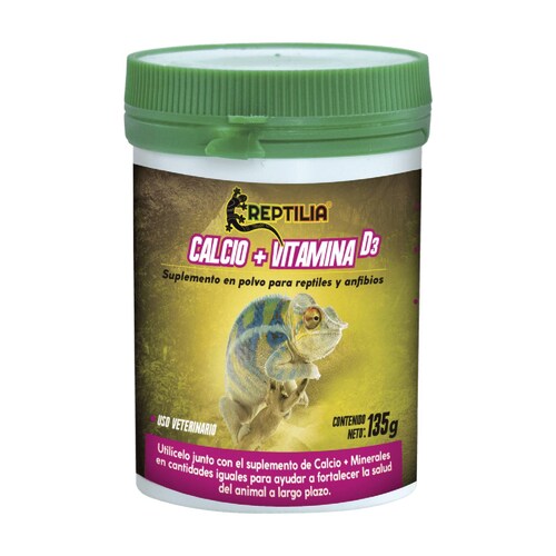 Suplemento calcio y vitamina D3 para iguanas, geckos, ranas 