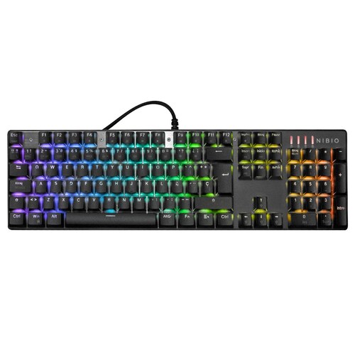 Teclado Gamer Nibio MK500 Impact RGB Negro  