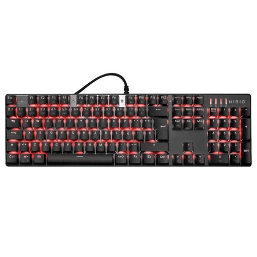 Teclado Gamer Nibio MK500 Impact RGB Negro  