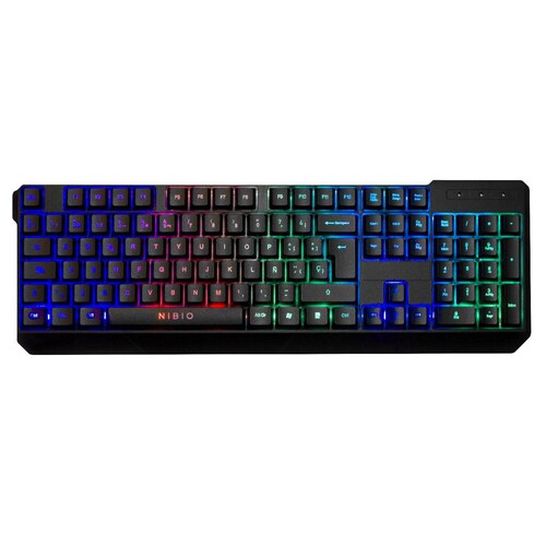 Teclado Gamer Nibio Strike RGB Negro  