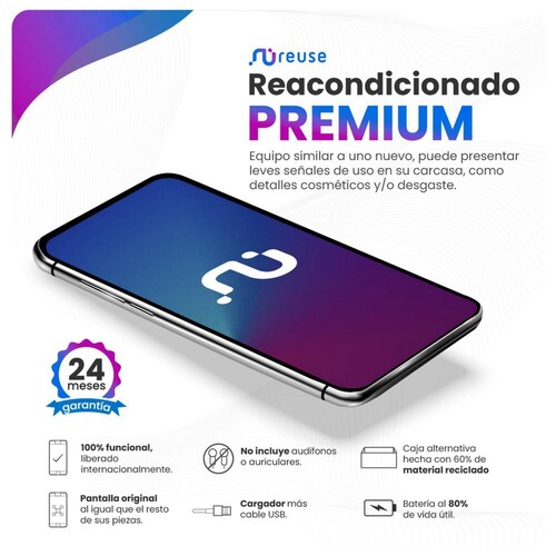Oppo Reno 5 Lite 128GB 4G Negro Reacondicionado Grado A 24 Meses de Garantía .