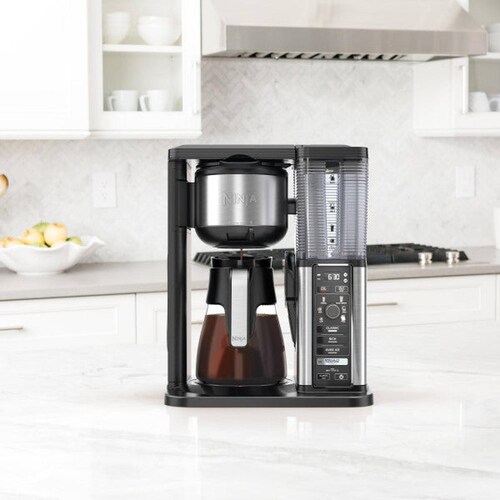 Cafetera Ninja CM401 10 tazas, 6 tamaños, 3 programas, espumador, cold brew, gris 