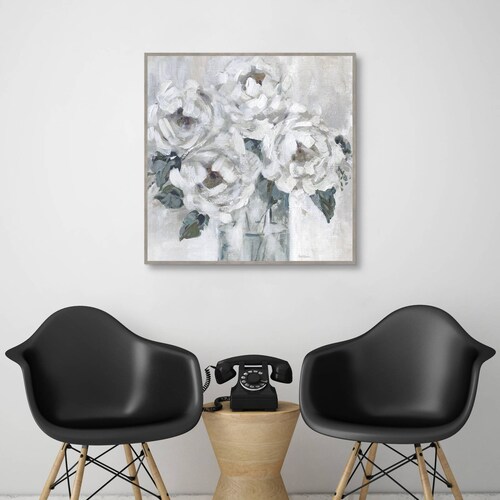 Cuadro Decorativo Enmarcado | Peonías Sombreadas - Carol Robinson | 79X79 Cm