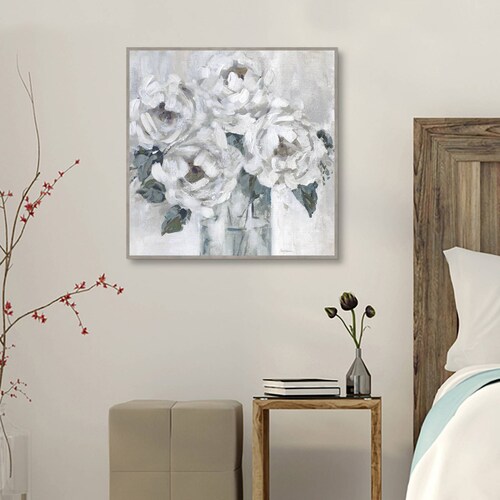 Cuadro Decorativo Enmarcado | Peonías Sombreadas - Carol Robinson | 79X79 Cm