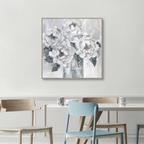 Cuadro Decorativo Enmarcado | Peonías Sombreadas - Carol Robinson | 79X79 Cm