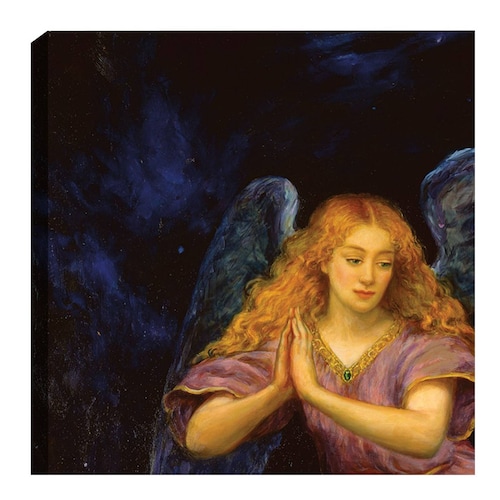 Cuadro Decorativo | Buenas noches ángel | Edgar Jerins | 94X94 Cm | Arte Religión | Impresión en Lienzo | Fine Art TJ