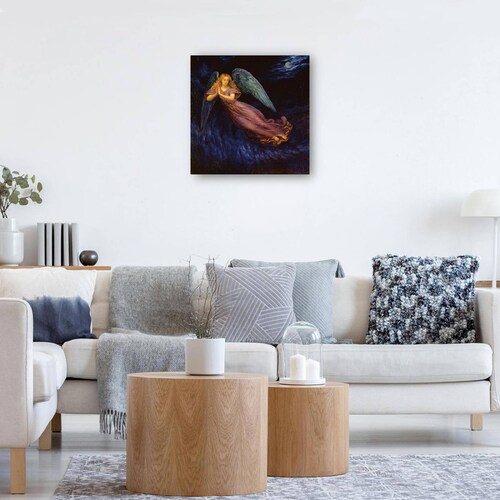Cuadro Decorativo | Buenas noches ángel | Edgar Jerins | 94X94 Cm | Arte Religión | Impresión en Lienzo | Fine Art TJ