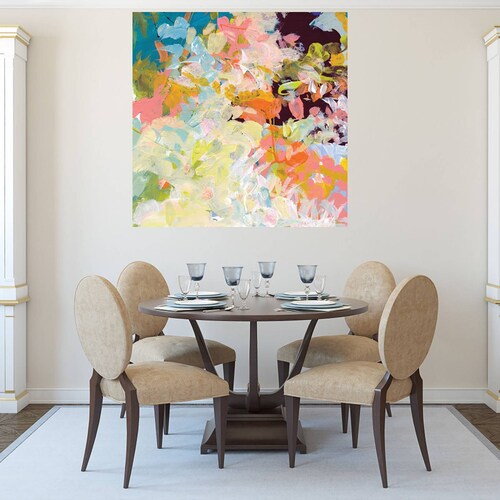 Cuadro Decorativo | Caida Libre Lunar 1 | Jan Weiss | 122X122 Cm | Arte Abstracto | Impresión en Lienzo | Fine Art TJ