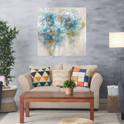 Cuadro Decorativo | Hortensia | Leah Rei | 82X82 Cm | Arte Abstracto | Impresión en Lienzo | Fine Art TJ