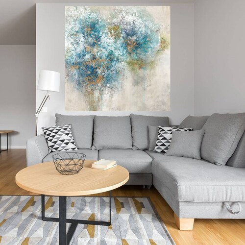Cuadro Decorativo | Hortensia | Leah Rei | 82X82 Cm | Arte Abstracto | Impresión en Lienzo | Fine Art TJ