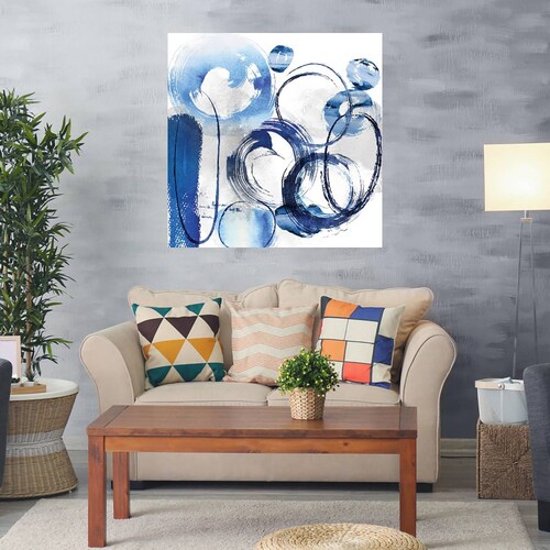 Cuadro Decorativo - Anillo azul - Nikki Chu - 56X56 cm - Arte Abstracto - Impresión en Lienzo - Fine Art TJ